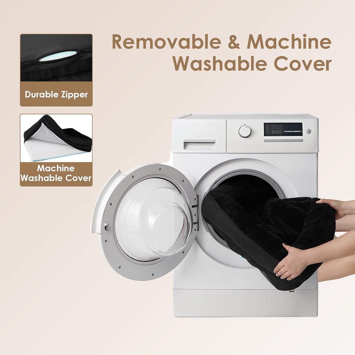 EHEYCIGA Memory Foam Dog Bed for Medium Size, Orthopedic Dog Sofa with Sides and Waterproof Liner, Washable Bolster Pet Couch with Removable Cover, 35x22x6.5 Inch, Black