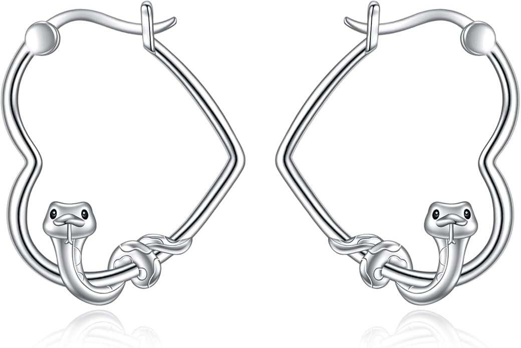 YFN Animal Earrings Sterling Silver Animal Heart Hoop Dangle Earrings Cute Jewelry Gifts for Women
