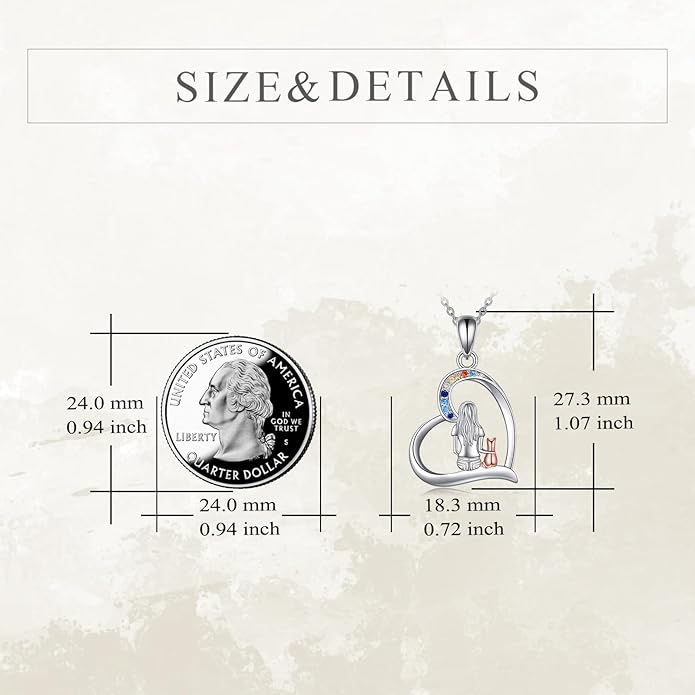 YFN Cat Necklace Sterling Silver Jewelry for Women Cat Jewelry Gifts