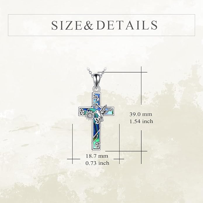 YFN Cross Necklace Sterling Silver Religious Cross Pendant Jewelry Christian Gifts for Women Men