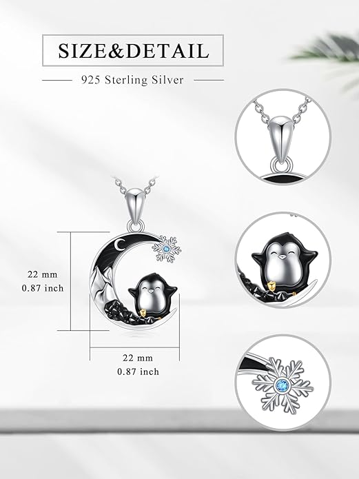 Gothic Jewelry Bat/Cat/Wolf/Dragon/Owl/Fox/Spider/Sun Pendant Sterling Silver Crescent Moon Necklace for Women Girls Black Jewelry Gifts