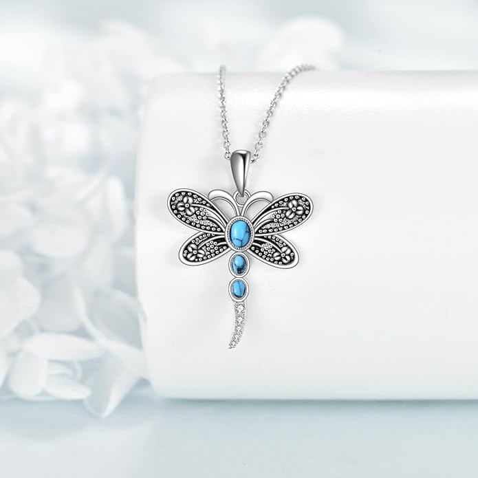 POPLYKE Spider/Butterfly/Fox/Killer Whale/Pande/Shark/Cat/Owl/Mermaid/Dragonfly Necklace 925 Sterling Sliver Animal Necklace Pendant Jewelry Gifts for Women