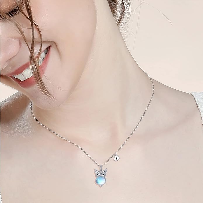 Dreamboat Moonstone Animal Pendant Necklace for Women 925 Sterling Silver Cute Animals Jewelry Gifts
