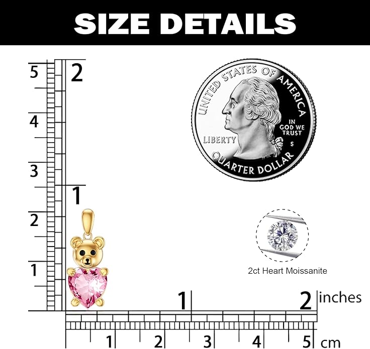 WSX 14K Real Gold Animal Necklace for Women, Bear/Cat/Rabbit/Elephant/Horse Pendant Charm Jewelry Gifts Mother Day Valentine Christmas