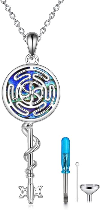 URONE Urn Necklaces for Ashes 925 Sterling Silver Abalone Shell Tree of Life Cremation Jewelry for Ashes Memory Jewelry for Women Men