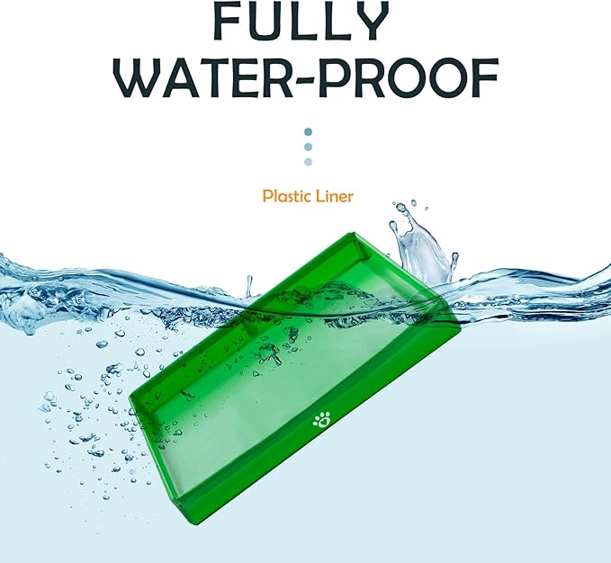 MEEXPAWS Dog Pee Pad Holder Foldable, Puppy Pad Holder Liner Base High Side, Dog Litter Box Indoor 33’’x22’’, Training Pad Holder Leak-Proof Easy Clean