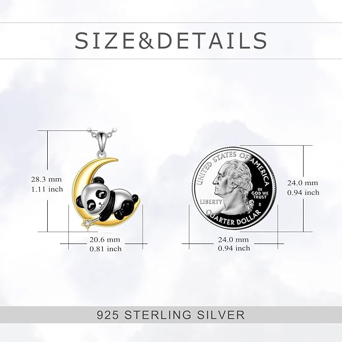 POPLYKE Spider/Butterfly/Fox/Killer Whale/Pande/Shark/Cat/Owl/Mermaid/Dragonfly Necklace 925 Sterling Sliver Animal Necklace Pendant Jewelry Gifts for Women