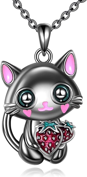 YAFEINI Animal Necklace Sterling Silver Moonstone/Turquoise/Abalone Shellfish Pendant Animal Necklace Cute Animal Jewelry Birthday Gifts Woman