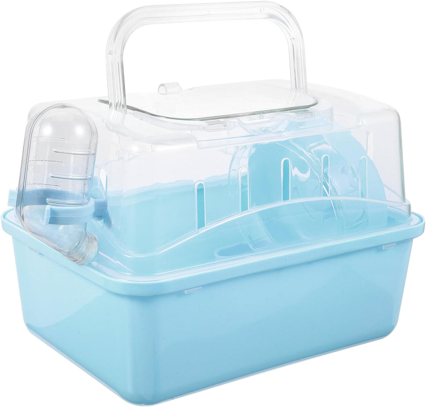 Hamster Cage - Small Pet Carrying Container, Clear Stand, Outdoor Travel House, Fully Transparent Plastic, 11.00X6.7in