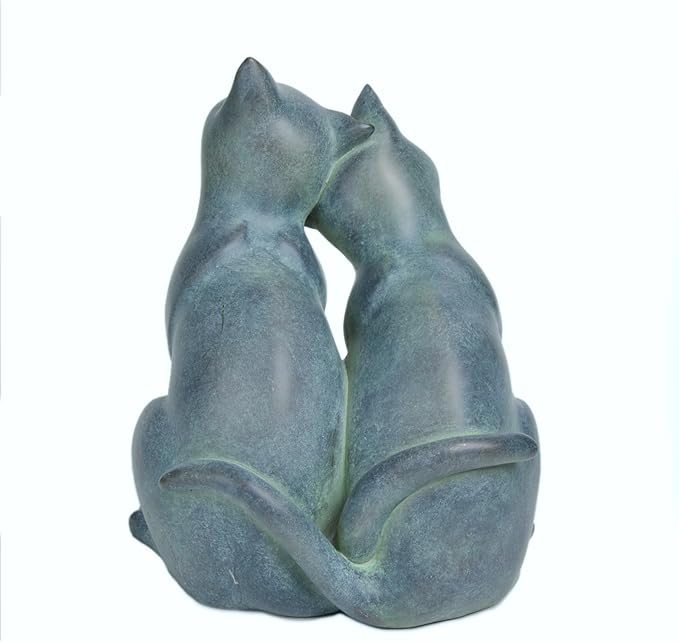 Newman House Studio Garden-Statues Cats Kitten-Couple Figurines Decor - Polyresin Sculpture for Outside Farmhouse Yard, 8.9 * 8.3 * 10.9 Inch