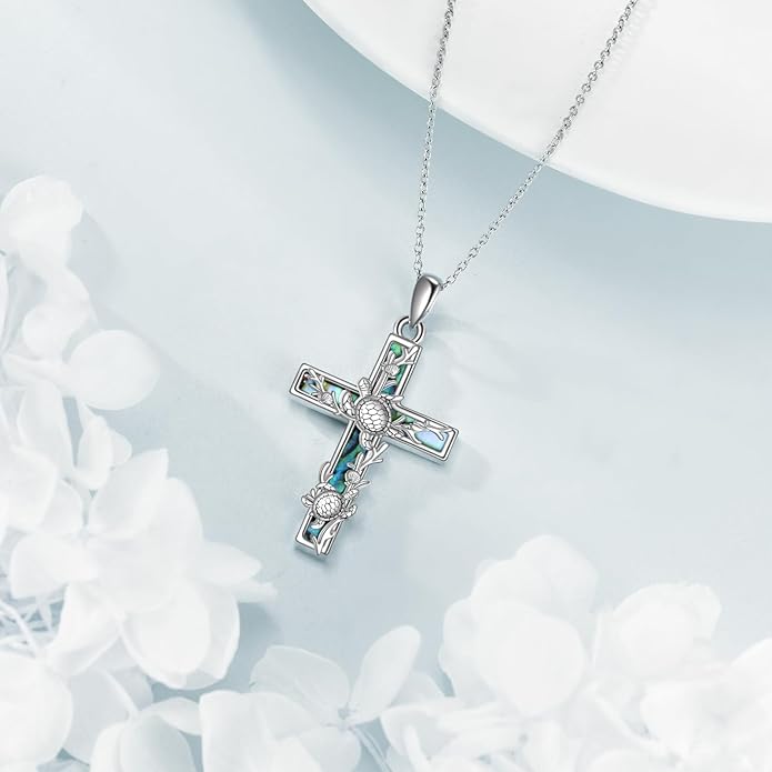 YFN Cross Necklace Sterling Silver Religious Cross Pendant Jewelry Christian Gifts for Women Men