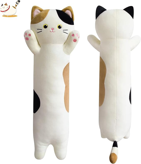Long Cat Plush Pillow, 31inch Cartoon Cat Boby Pillow Long Kitten Stuffed Animal, Soft Hugging Plush for Girls for Kids, Birthday