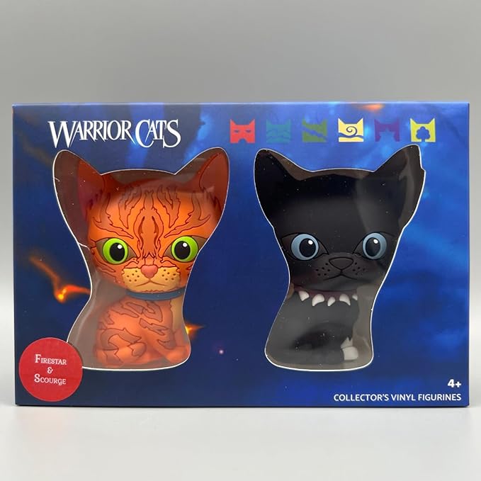 Warrior Cats Collector's Vinyl Figurines, Firestar & Scourge Twin Pack from The Warriors Book Series The Prophecies Begin, Officially Licensed Products