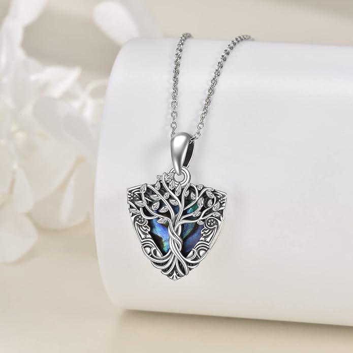ONEFINITY Tree of Life Locket Necklace Sterling Silver Locket Necklace That Holds Pictures Tree of Life Locket Pendant for Women Wife Girlfriend