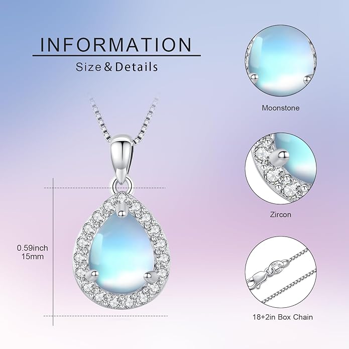 Urn necklace for Ashes 925 Sterling Silver Opal/Turquoise/Moonstone/Moss agate Pendant Cremation Memory Jewelry Keepsake Gifts for Women