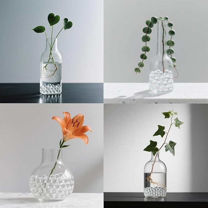 2.16LB Glass Beads Vase Filler Aquarium Gravel Decor Flat Glass Marbles Gems Pebbles Fish Tank Rocks Home Decorative Art Craft - Clear