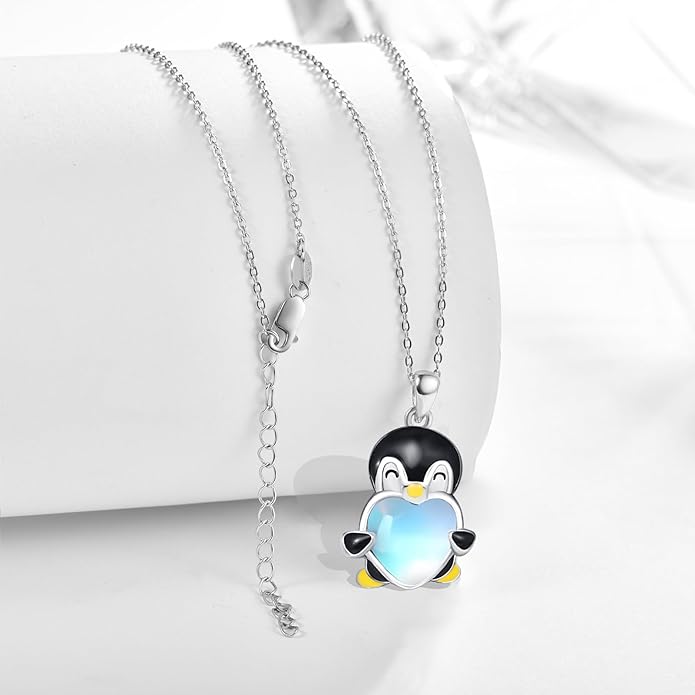 Dreamboat Moonstone Animal Pendant Necklace for Women 925 Sterling Silver Cute Animals Jewelry Gifts