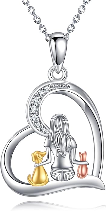 YFN Cat Necklace Sterling Silver Jewelry for Women Cat Jewelry Gifts