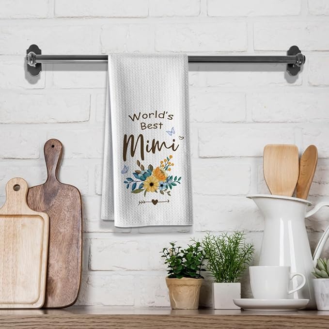 Funny Kitchen Towels,Dish Cloths Hand Rags For Mimi,16*24 Microfiber Bar Towel,Hilarious Absorbent Tea Dishcloth,Grandmother Grandma Gifts On Birthday, Christmas, Thanksgiving, Mother'S Day