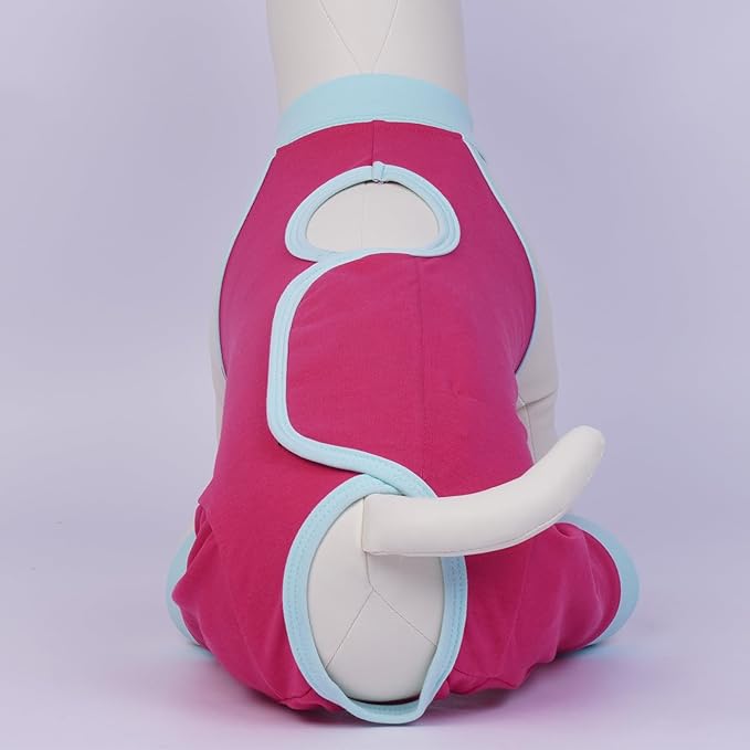 ROZKITCH Dog Surgery Leg Sleeve Rear Legs, Male Female Pet Prevent Licking Wound Elbow Knee Protector, Dog Recovery Suit Cone Collar Alternative Pants Shirt for Wound Heal Wrap Rosered XL