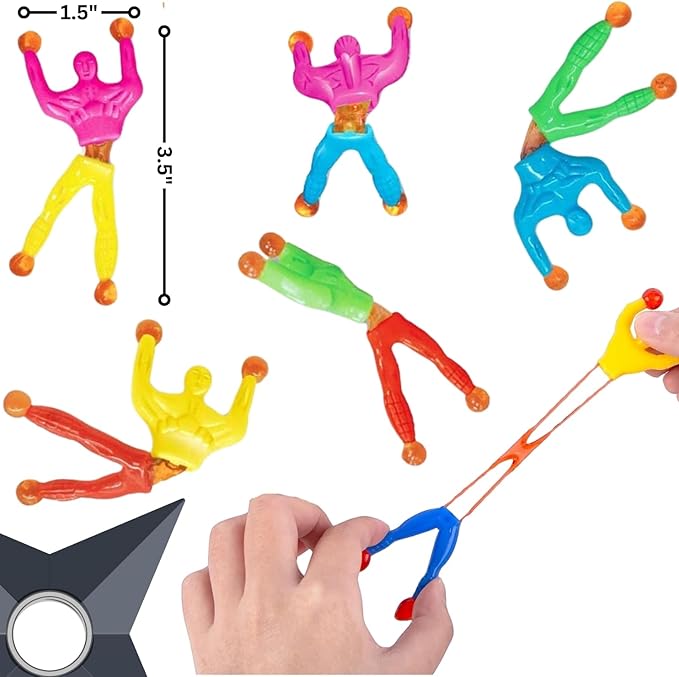 Liberty Imports 72 Pack Sticky Stretchy Wall Climbers Window Crawlers - Party Favor Tricky Novelty Toys Climbing Rolling Men for Kids