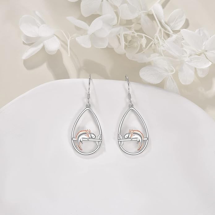 YFN Animal Earrings Sterling Silver Animal Heart Hoop Dangle Earrings Cute Jewelry Gifts for Women