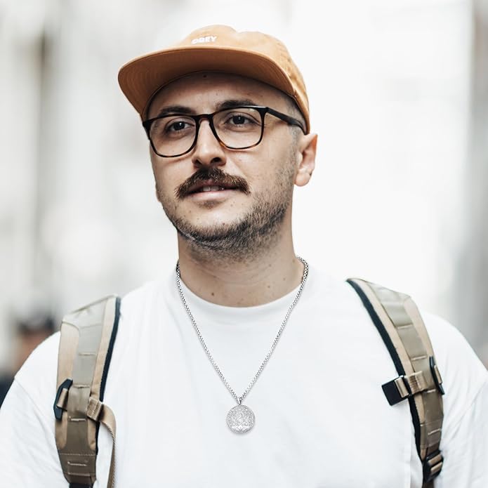 Picture Locket Necklace for Women Men Rose 14K Real Gold 925 Sterling Silver Jewelry Heart Locket Necklace that Holds Pictures Tree of Life Viking Wolf Celtic Knot St Christopher St Michael Pendant