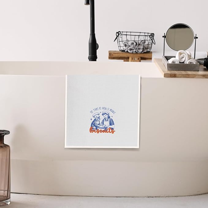 Funny Cat Mom Gift Baking Kitchen Towels,Funny Tea Towels for Baking Sourdough, Gifts for Baking Lovers Women Decorative Dish Hand Towels for Kitchen, 16x24 Inch