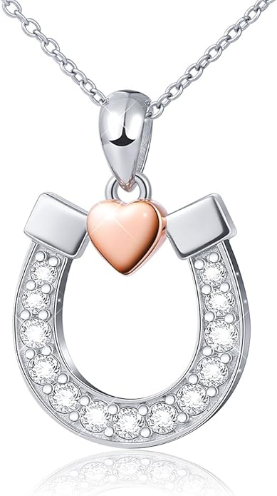 FLYOW Elephant Necklace Cat Necklace Bunny Neklace Horseshoe Necklace Blue Jay Necklace Sterling Silver Animal Necklaces for Women