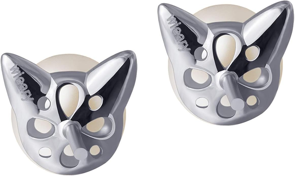 Wicary Cat Earrings Sterling Silver Pearl Earrings for Women Cat Stud Earring for Cat Lovers