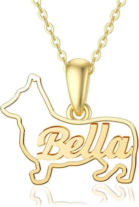 925 Sterling Sliver Yorkshire/Corgi/Labrador/Pug/Bulldog/Paw Print/Cross Necklace Cute Puppy Dog Necklace Jewelry Birthday Gifts for Women Girls Dog Lovers