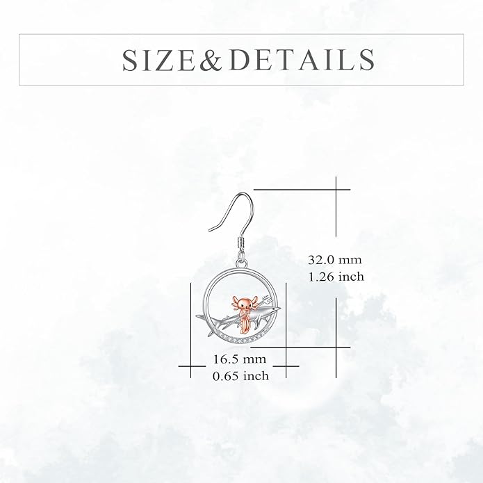 YFN Cat Earrings for Women Sterling Silver Shark Dangle Earrings Cat Jewelry Gifts for Women Cat Lover Shark Jewelry for Shark Lover