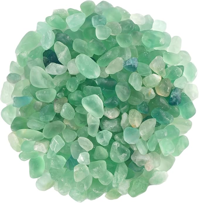WAYBER 1 Lb/460g Natural Green Quartz Crystal Stones Irregular Aquarium Pebbles Rock Sands for Turtle Tank/Succulent Plants/Vase Decoration (Fill 1 Cup)