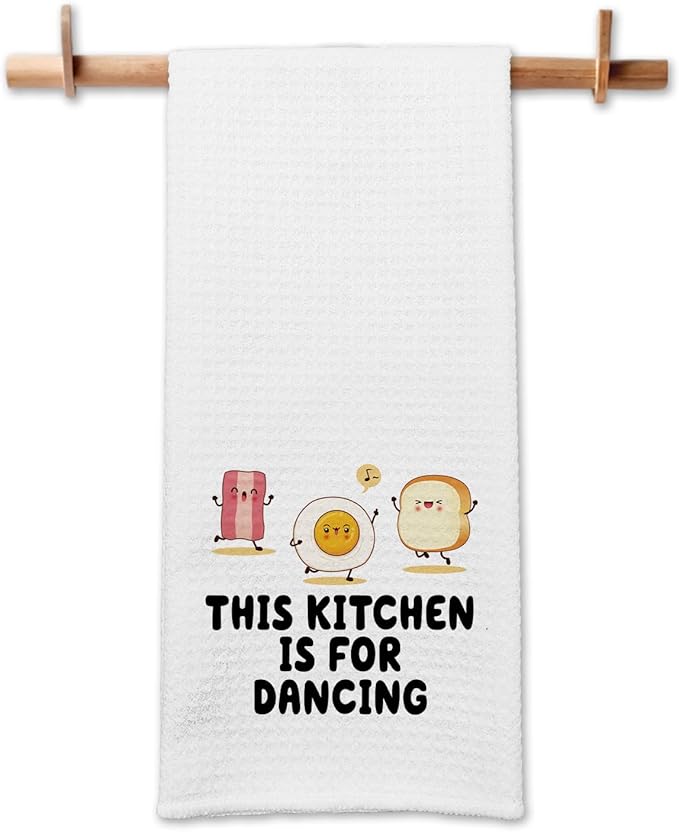 Funny Baking Kitchen Towels This Kitchen is for Dancing Cleaning Cloth Funny Sayings Humorous Dish Towels Farmhouse Kitchen Decor Great Housewarming Gifts for Women Men Chef Bake Lover