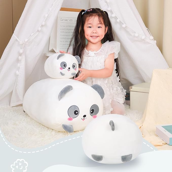 AIXINI 35.5 inch Cute Panda Plush Stuffed Animal Cylindrical Body Pillow,Super Soft Cartoon Hugging Toy Gifts