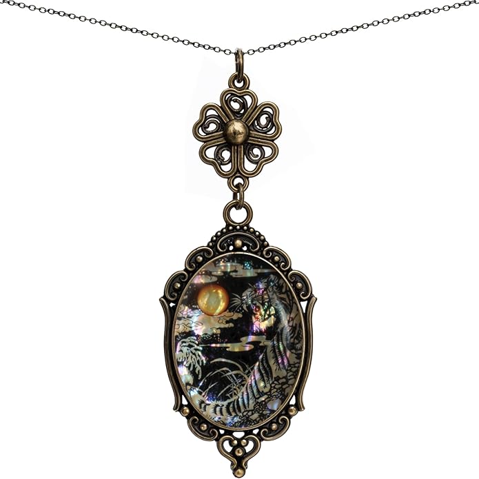 Yspace Lucky Clover Cameo Necklace Best Friend Heart Charms Jewelry 2 Chain Deluxe Gift