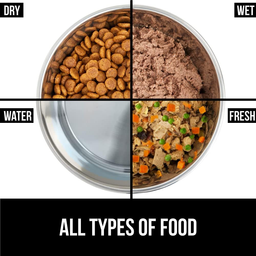 GORILLA GRIP Set of 2 Dog Bowls, Holds 4 Cups (32 fl oz), Heavy Duty Metal Food and Water Bowl for Feeding Dogs and Cats, Dishwasher Safe, Rust Resistant Stainless Steel, BPA Free Rubber Base, Red