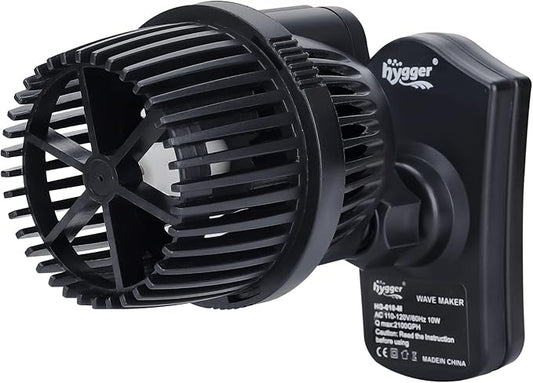 hygger 2100 GPH Aquarium Wave Maker Pump with Strong Magnetic Suction Base, Ultra-quiet 360 Degree Rotating Submersible Power Head, for 75-130 Gal Freshwater Saltwater Tank