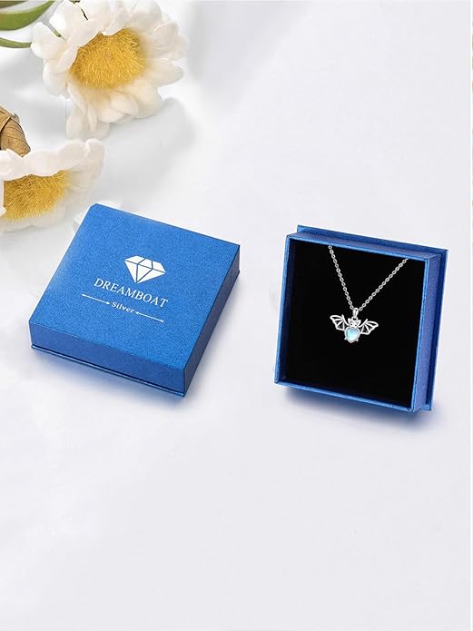 Dreamboat Moonstone Animal Pendant Necklace for Women 925 Sterling Silver Cute Animals Jewelry Gifts