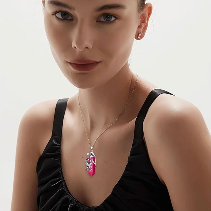 Frog Necklace 925 Sterling Silver Frog Pendant Birthstone Quartz Jewelry Gift for Women s Mom