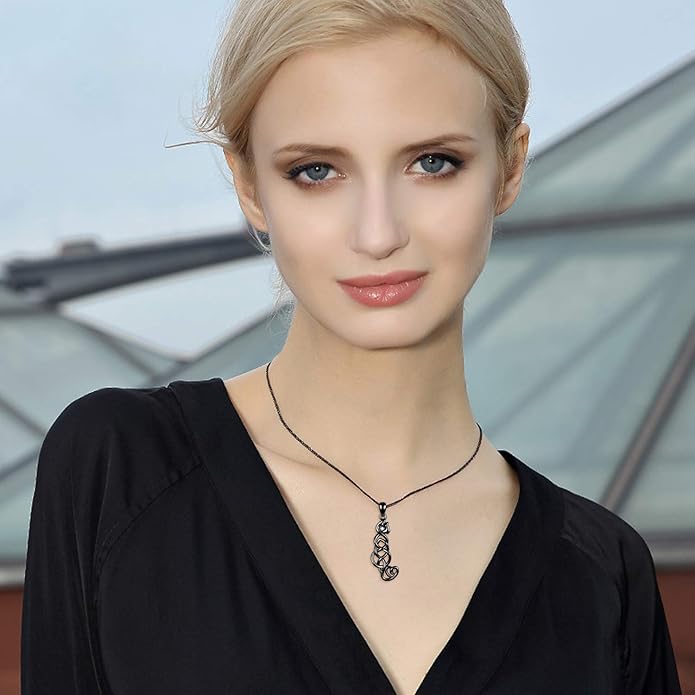 ONEFINITY Sterling Silver Cat Necklace Celtic Knot Viking Jewelry Crazy Cat Lady Gifts for Cat Lover for Women Her