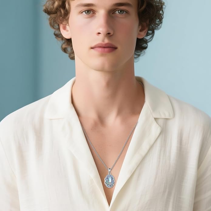 ONEFINITY Tree of Life Locket Necklace Sterling Silver Locket Necklace That Holds Pictures Tree of Life Locket Pendant for Women Wife Girlfriend