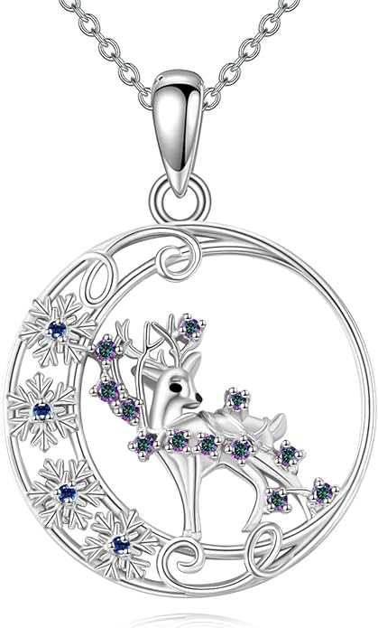 YAFEINI Animal Necklace Sterling Silver Moonstone/Turquoise/Abalone Shellfish Pendant Animal Necklace Cute Animal Jewelry Birthday Gifts Woman