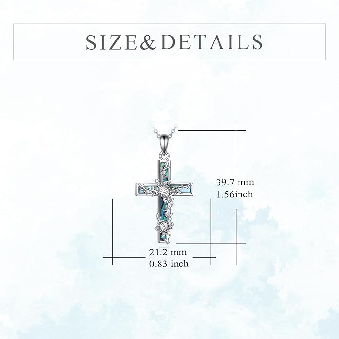 YFN Cross Necklace Sterling Silver Religious Cross Pendant Jewelry Christian Gifts for Women Men