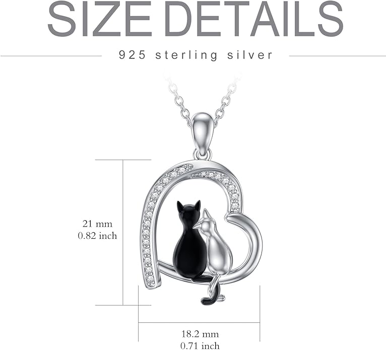 WINNICACA Sterling Silver Cat/Ladybugs/Cow/Cardinal/Hummingbird/Dragonfly Necklace for Women Exquisite Jewelry Gifts for Birthday, Christmas Gifts for Mother and Daughter