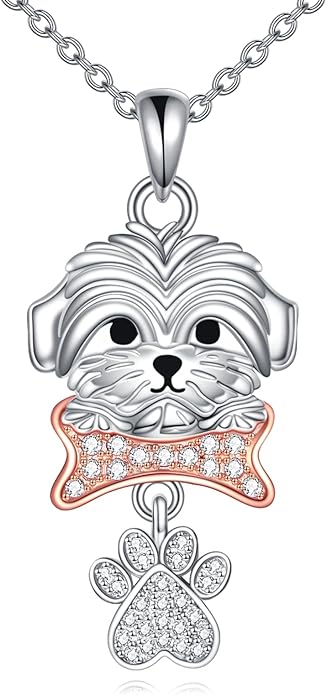 YAFEINI Animal Necklace Sterling Silver Moonstone/Turquoise/Abalone Shellfish Pendant Animal Necklace Cute Animal Jewelry Birthday Gifts Woman