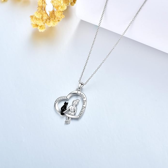 WINNICACA Sterling Silver Cat/Ladybugs/Cow/Cardinal/Hummingbird/Dragonfly Necklace for Women Exquisite Jewelry Gifts for Birthday, Christmas Gifts for Mother and Daughter