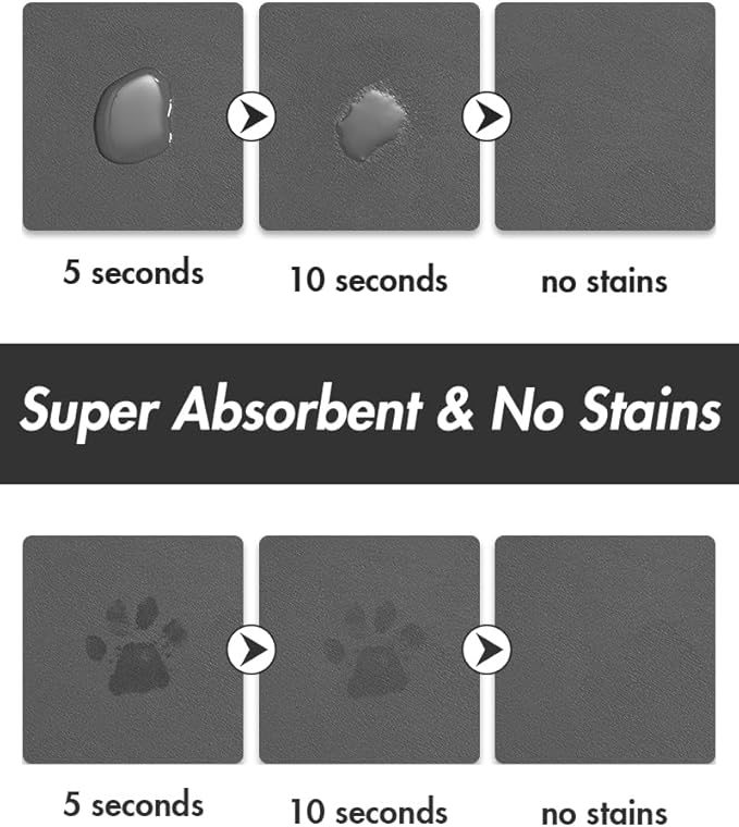 Absorbent Dog Food Mat-Dog Mat for Food and Water Bowl, Quick Dry Pet Food Mat, No Stains Dog Feeding mat, Dog Accessories Pet Supplies Mat-Dog Water Bowl Mat for Messy Drinkers