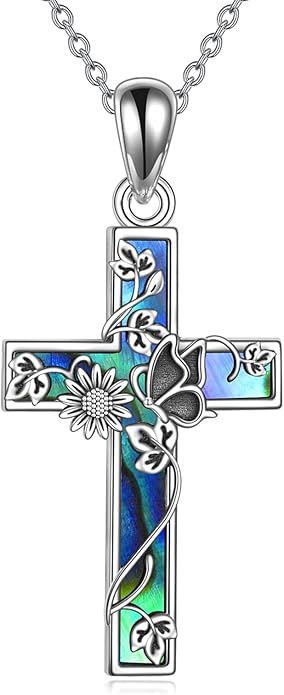 YFN Cross Necklace Sterling Silver Religious Cross Pendant Jewelry Christian Gifts for Women Men