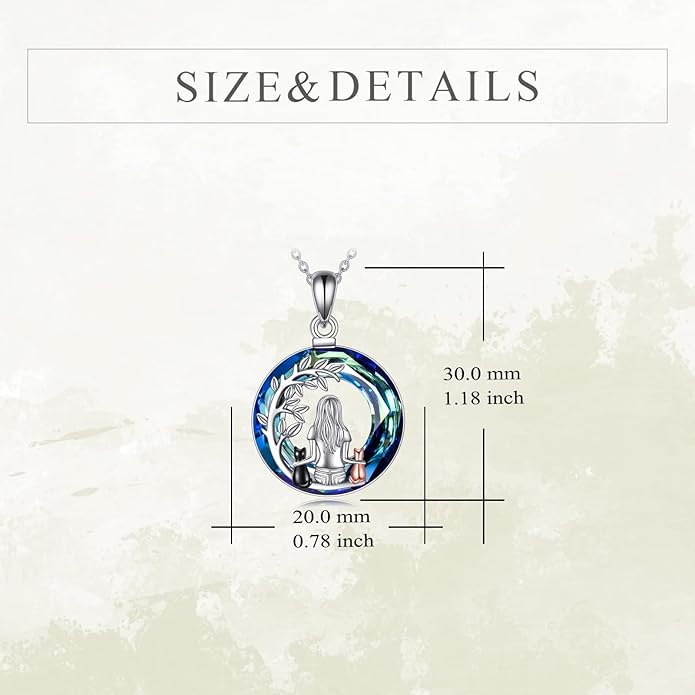 YFN Cat Necklace Sterling Silver Jewelry for Women Cat Jewelry Gifts